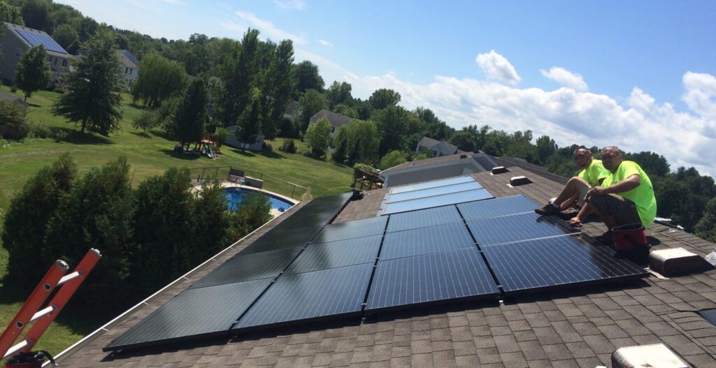 Solar installation complete on roof