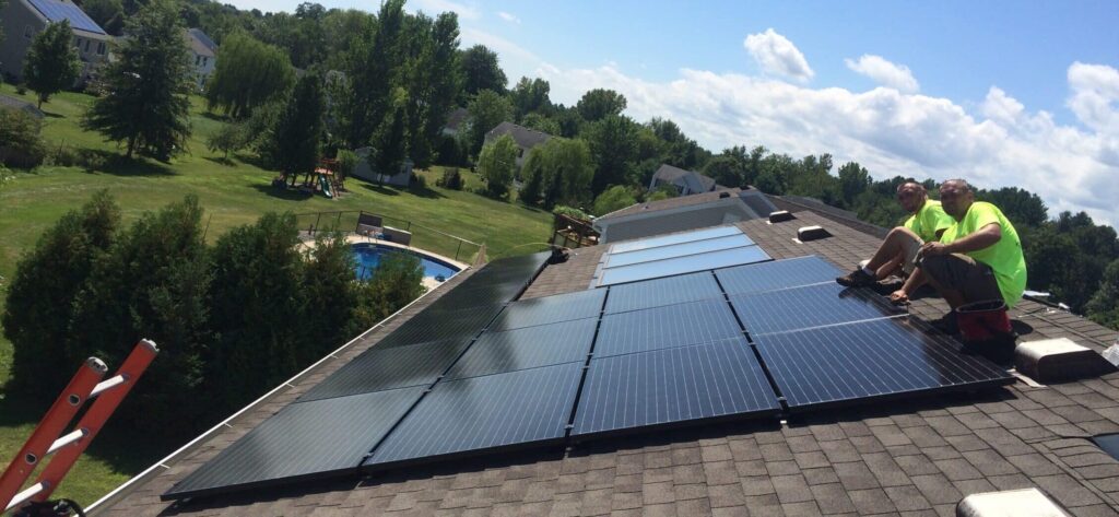 Solar installation complete on roof
