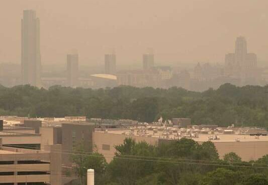 wildfire smoke over Albany from Canadian WIldfires